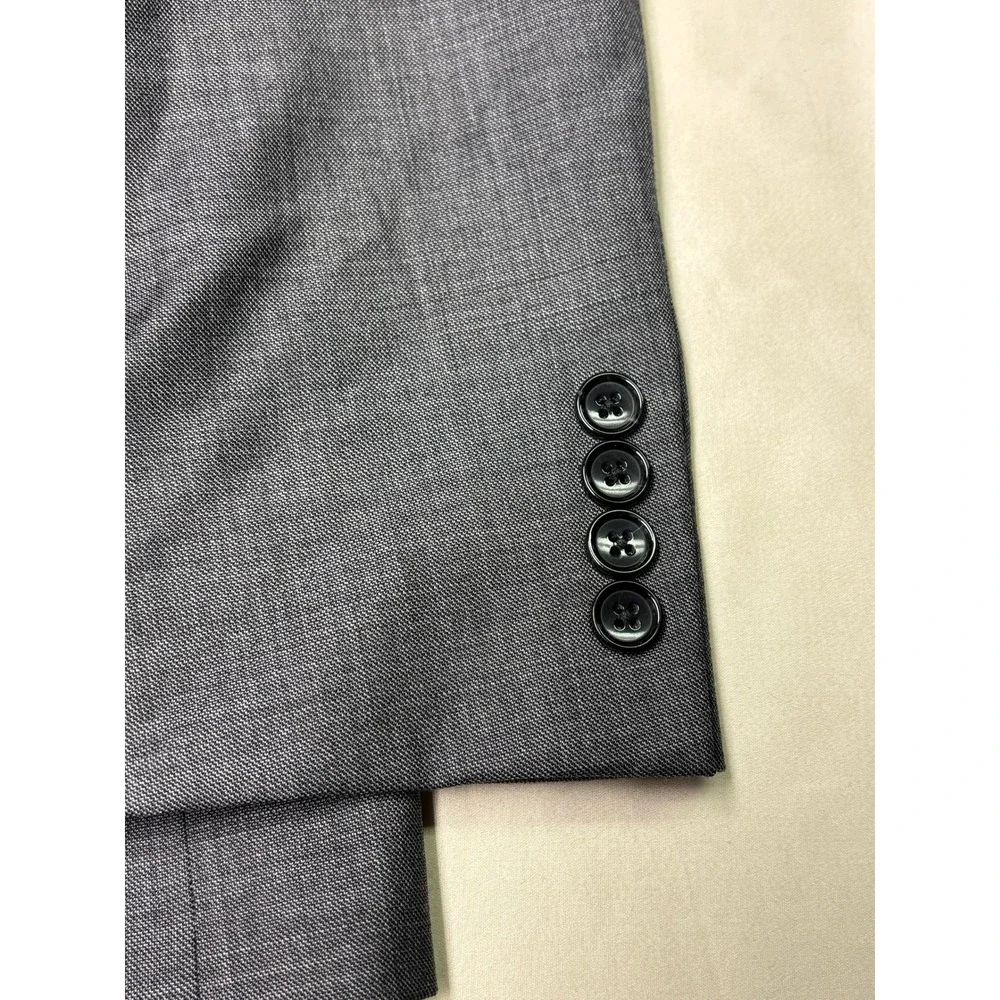 J.Crew Thompson Mens 40S Grey 100% Wool Two Button Suit Jacket Blazer G1730